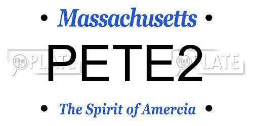 PETE2 Massachusetts License Plate