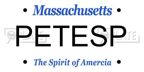 PETESP Massachusetts License Plate