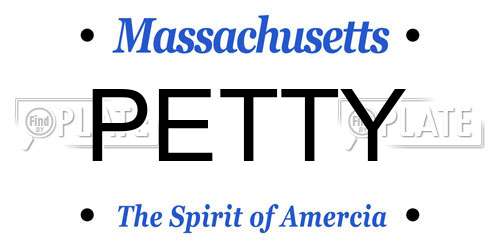 PETTY Massachusetts License Plate