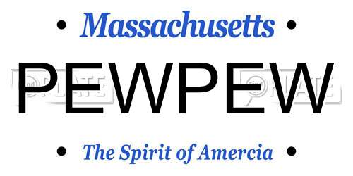 PEWPEW Massachusetts License Plate