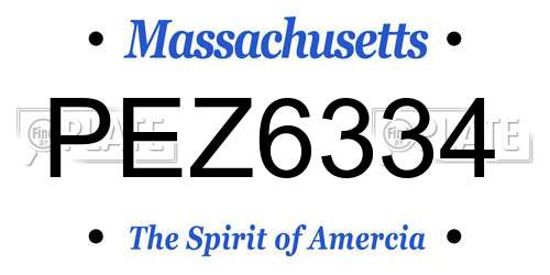 PEZ6334 Massachusetts License Plate