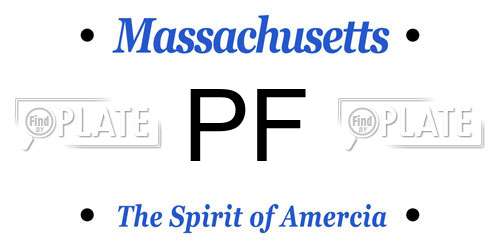 PF Massachusetts License Plate