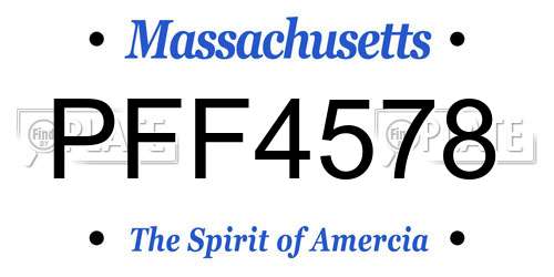 PFF4578 Massachusetts License Plate