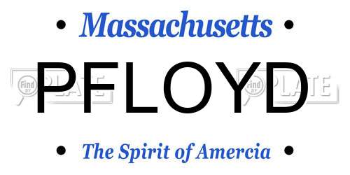 PFLOYD Massachusetts License Plate