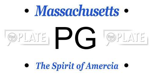 PG Massachusetts License Plate