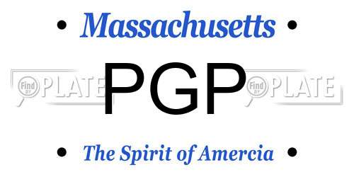 PGP Massachusetts License Plate
