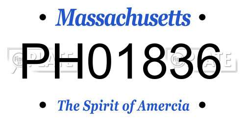 PH01836 Massachusetts License Plate