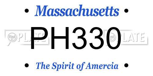 PH330 Massachusetts License Plate