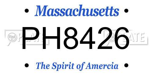 PH8426 Massachusetts License Plate