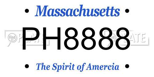 PH8888 Massachusetts License Plate