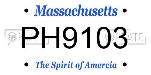 PH9103 Massachusetts License Plate