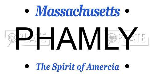 PHAMLY Massachusetts License Plate