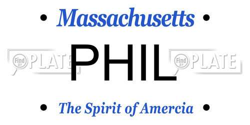 PHIL Massachusetts License Plate