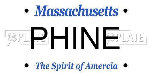 PHINE Massachusetts License Plate
