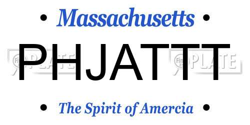 PHJATTT Massachusetts License Plate