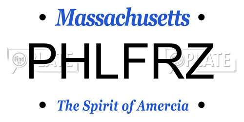 PHLFRZ Massachusetts License Plate