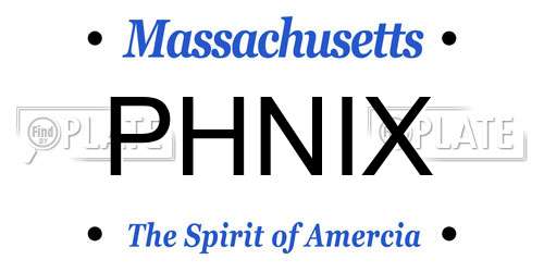 PHNIX Massachusetts License Plate