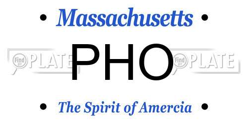 PHO Massachusetts License Plate