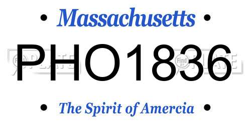 PHO1836 Massachusetts License Plate