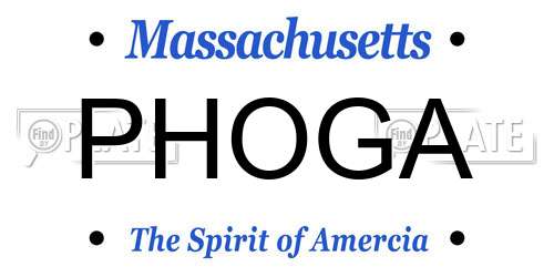 PHOGA Massachusetts License Plate