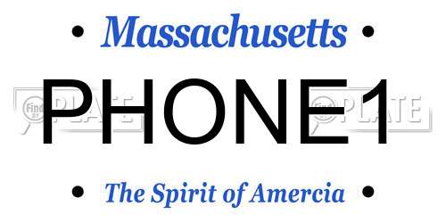 PHONE1 Massachusetts License Plate