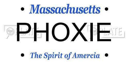 PHOXIE Massachusetts License Plate