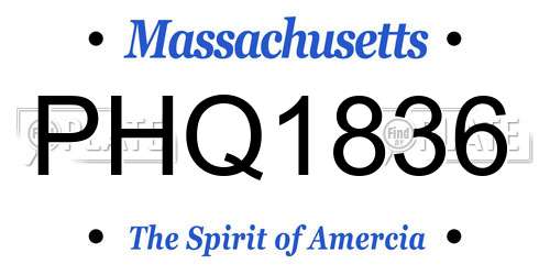 PHQ1836 Massachusetts License Plate
