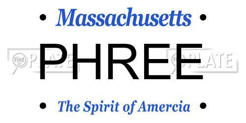 PHREE Massachusetts License Plate