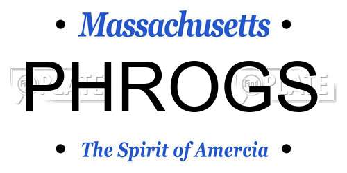 PHROGS Massachusetts License Plate