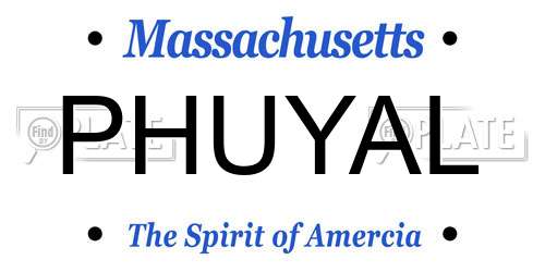 PHUYAL Massachusetts License Plate