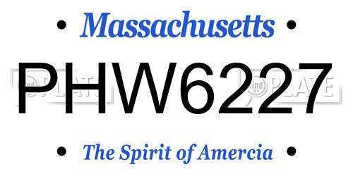 PHW6227 Massachusetts License Plate