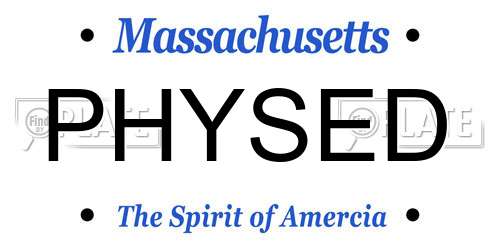 PHYSED Massachusetts License Plate