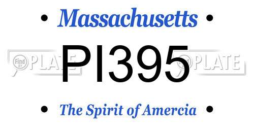 PI395 Massachusetts License Plate