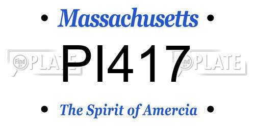 PI417 Massachusetts License Plate