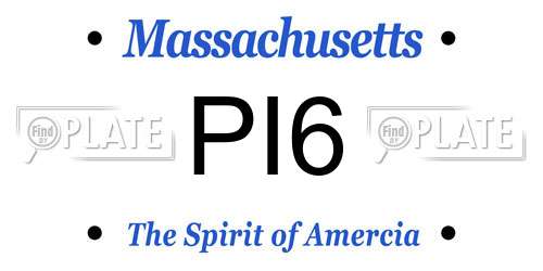 PI6 Massachusetts License Plate