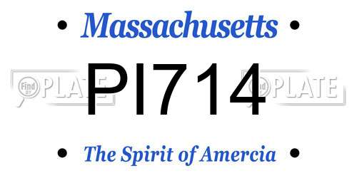 PI714 Massachusetts License Plate