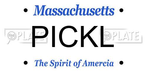 PICKL Massachusetts License Plate