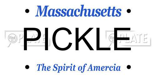 PICKLE Massachusetts License Plate