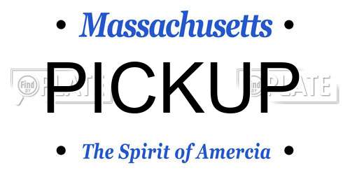 PICKUP Massachusetts License Plate