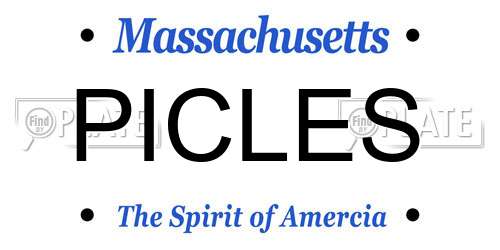 PICLES Massachusetts License Plate