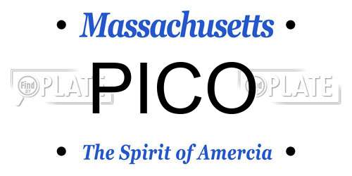 PICO Massachusetts License Plate