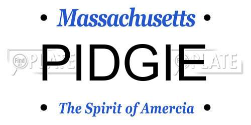 PIDGIE Massachusetts License Plate
