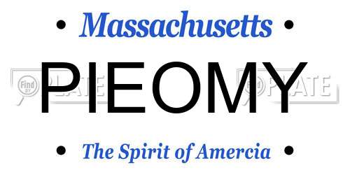 PIEOMY Massachusetts License Plate