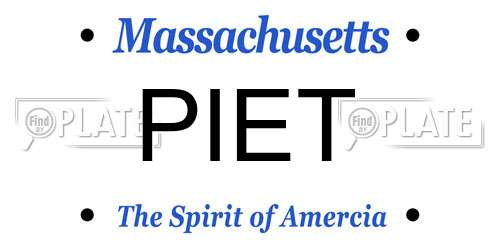 PIET Massachusetts License Plate
