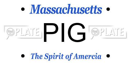 PIG Massachusetts License Plate