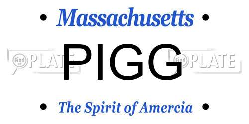 PIGG Massachusetts License Plate