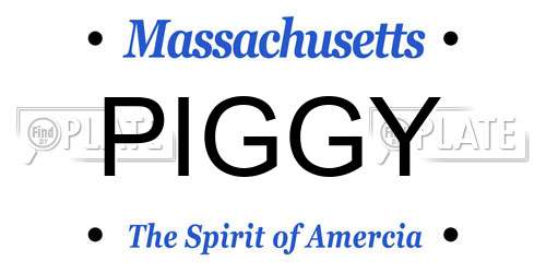 PIGGY Massachusetts License Plate