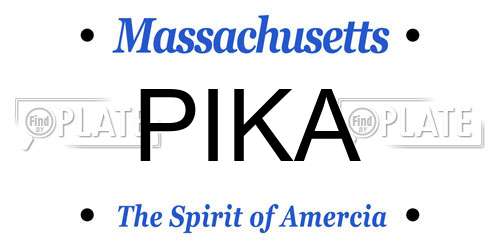 PIKA Massachusetts License Plate