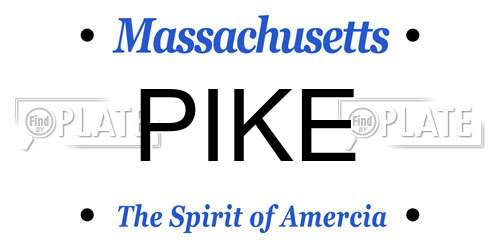 PIKE Massachusetts License Plate