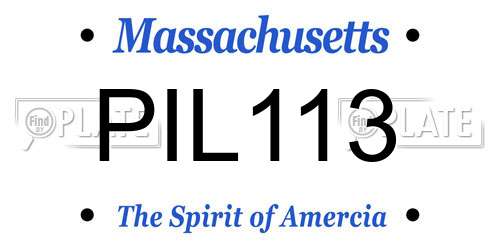 PIL113 Massachusetts License Plate